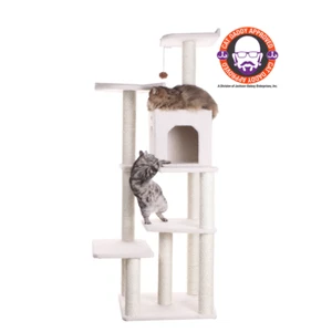 Real Wood B6802 Classic Cat Tree In Ivory 6 Levels Condo - Picture 1 of 1
