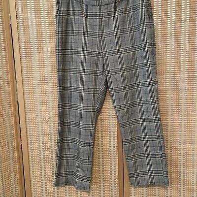 Alex Marie Pants Women Sz 10 Glen Plaid Brown White Straight Leg Side Zipper - Image 1 of 4