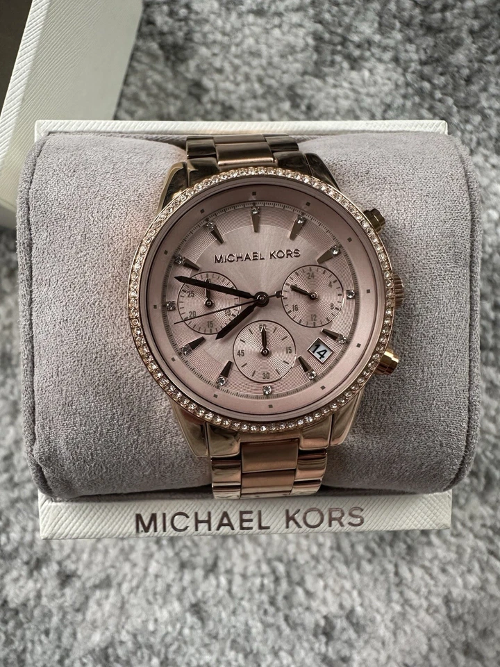 Reloj Michael Kors para mujer cronógrafo Ritz acero inoxidable oro rosa Foto 1 de 4