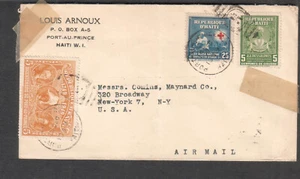 Haiti Dec 1949 cover Louis Arnoux Port-Au-Prince to Comins Maynard Co New York - Picture 1 of 2