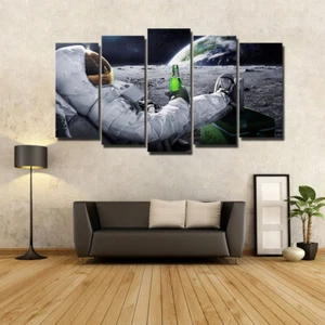 World Map Set Of 5 Pcs Puzzle Thin Canvas Poster Art Home Bar Wall Decor 19 - Picture 1 of 9
