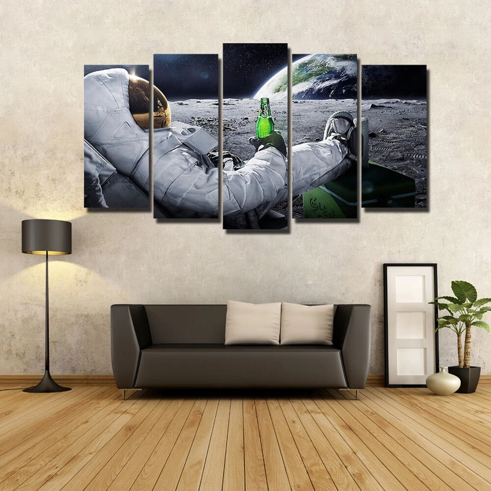 World Map Set Of 5 Pcs Puzzle Thin Canvas Poster Art Home Bar Wall Decor 19 - Image 1 of 4