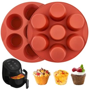 2PCS Silicone Muffin Pans for Air Fryer, Non-Stick 7 Cups Air Fryer Egg Bites... - Picture 1 of 7