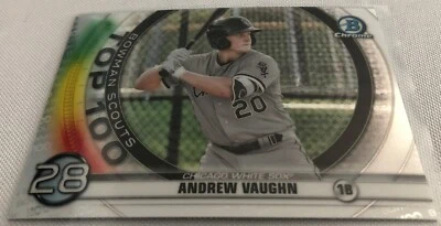 2020 Bowman Chrome Baseball Andrew Vaughn Chicago White Sox Bowman Scouts #BTP28 - Image 1 of 2