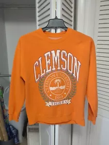 Goodie Two Sleeves Orange Clemson Tigers Pullover Logo Sweatshirt Size Medium - Picture 1 of 6