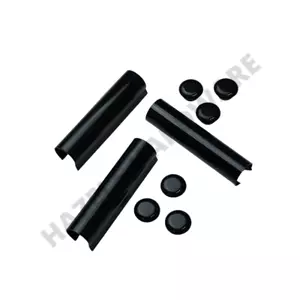 x3 PACK SFS Intec Dynamic PVC Centre Top Bottom Hinge Cover Caps PVC Doors BLACK - Picture 1 of 2