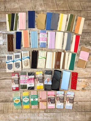 Vintage Bias Tape Seam Binding Trim Lot Wrights Talon Trim Rick Rack Hem Facing - Image 1 of 4