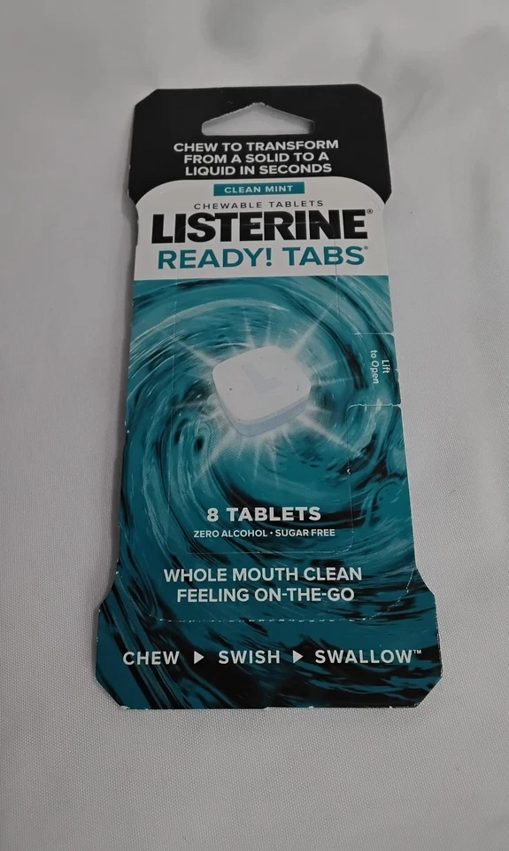 Listerine Ready Tabs Chewable Tablets Clean Mint Flavor 8 ct (Pack of 1)