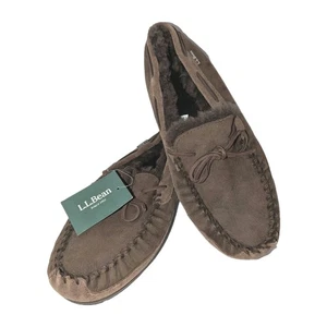 L L Bean Hausschuhe Mokassin Wicked Good Lamm gefüttert Schuhe Wildleder Leder 10 NEU Neu mit Etikett - Bild 1 von 17