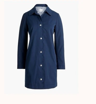 J. Chaqueta de lluvia festoneada Crew Factory azul marino Foto 1 de 2