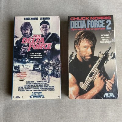 Delta Force (1) & 2 (VHS NEW 2-Film) Action Thriller Chuck Norris Lee Marvin + - Image 1 of 4