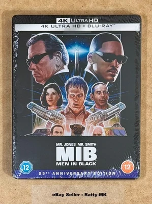 MEN IN BLACK - UK EXCLUSIVE 25th ANNIVERSARY 4K + BLU RAY STEELBOOK - NEW - Image 1 of 4