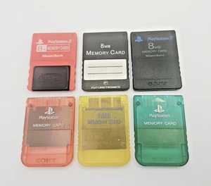 PS1 PS2 6x Memory Card Lot Bundle 8mb Mixed Untested - Picture 1 of 2