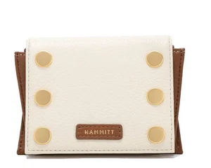 NWT Hammitt Allen Colorblock Contrast Studded Bifold Wallet Courtyard Cream - Imagen 1 de 4