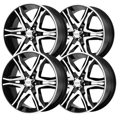 (4) American Racing AR893 Mainline 16x8 6x5.5" +0mm Black/Machined Wheels Rims Foto 1 de 4
