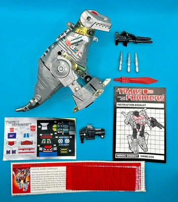 1985 GRIMLOCK 100% COMPLETE w/TECH SPEC G1 TRANSFORMERS UNUSED HIGH GRADE - Image 1 of 4