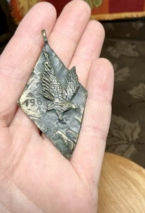 Bronze Eagle and Mountains 198 Pendant CAMAS CMAS CANAS 65 / 150 Handmade? - Picture 1 of 8