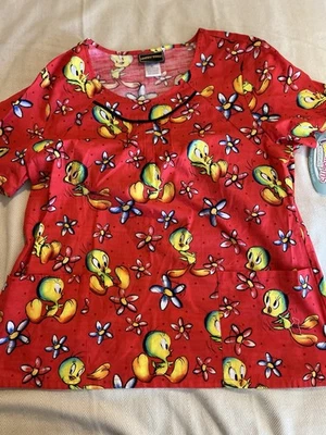 TooniForms by Cherokee Looney Tunes Tweedy Bird women's scrub top NWT SZ XL - Image 1 of 4