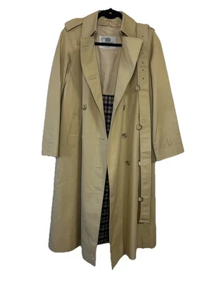 Gabardina vintage Aquascutum forro de lana con cinturón beige hecha en Canadá mediana Foto 1 de 4
