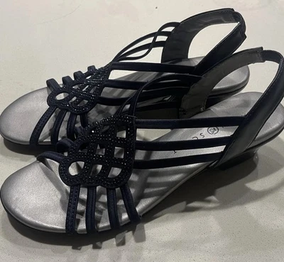 Eslinga trasera Karen Scott Romeo azul marino para mujer talla 6,5 Foto 1 de 4