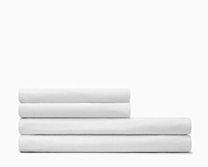 Calvin Klein Home Modern Twin Fitted Sheet White Cotton Body 39" x 75"