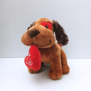 Burton + Burton Love Ya Puppy Dog Tan Brown Stuffed Plush Valentine Heart - Picture 1 of 9