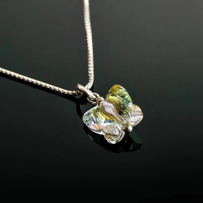 Sterling silver 925 crystal butterfly pendant & necklace ! Gift Jewelry & Lov - Image 1 of 2