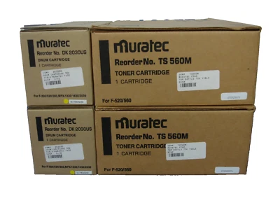 NEW SURPLUS GENUINE OEM MURATEC LOT OF 2 TS560M TONER DK2030US DRUM F- 520 F-560 - Image 1 of 4