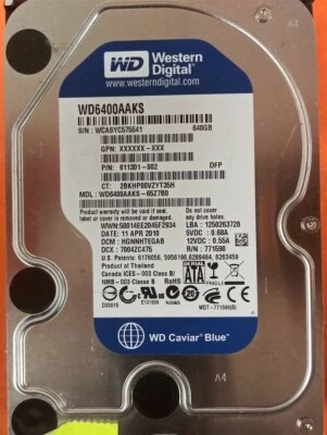⭐️⭐️⭐️⭐️⭐️ HDD Hard Drive SATA Desktop 3.5" WD6400AAKS-65Z7B0 640GB 611301-002 - Image 1 of 2