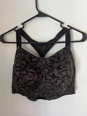 Under Armour Sports Bra Womens XL  UA High Support Green Black Print - Image 1 of 4