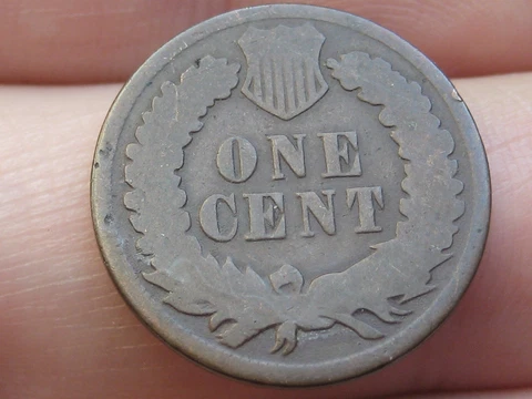 1871 Indian Head Cent Penny, About Good Details, Bold N Cover