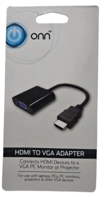 ONN HDMI TO VGA ADAPTER FOR USE WITH LAPTOPS MONITOR OR PROJECTORS - Image 1 of 2