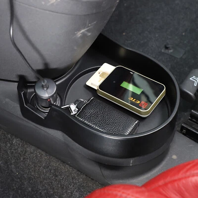 Center Console Cup Holder Insert Tray Organizer Storage Fits Fiat 500 2007-2015 - Image 1 of 4