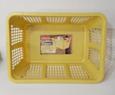 VTG Rubbermaid Laundry Basket Yellow ©️ 1978 NOS w/ Original Sticker USA #2965 - Image 1 of 4