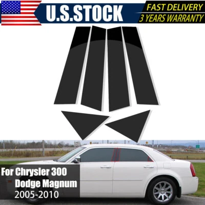  For 2005-2010 Chrysler 300 300C/ Dodge Magnum Door Pillar Post Trims 6pc Set Foto 1 de 4