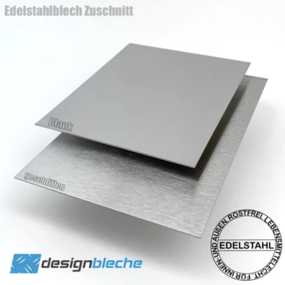 Edelstahl Platten VA- V2A Blech Zuschnitt bis 2x1 m Leiste geschliffen 0,8mm - Bild 1 von 4