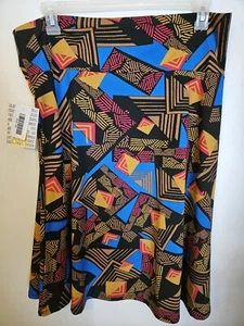 LulaRoe Skirt Womens Size 3XL NWT  Geometric  Print Azure Swing USA NEW  - Picture 1 of 8