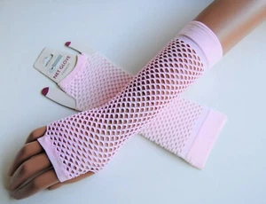 NETZHANDSCHUHE - STULPEN -ROSA - EINHEITSGRÖSSE - PARTY -  KARNEVAL - Bild 1 von 1