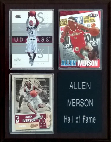 Allen Iverson Philadelphia 76ers 3-Card 7x9 Plaque Cover