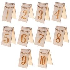 10 Sets Double Side Wooden Table Numbers Free Stand Party Table Decoration