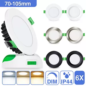 Faretto incasso 6 led dimmerabile 70-105mm piatto 8W/10W soffitto incasso spot set 230V - Foto 1 di 18