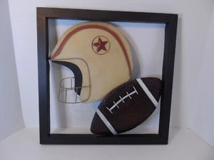 Hobby Lobby Negro Metal Enmarcado Fútbol/Casco Colgante Arte de Pared Luz Wgt. 16x16 - Imagen 1 de 4
