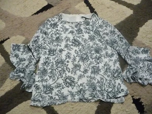 White House Black Market Damen Langarm Bluse Large weiß - Bild 1 von 2