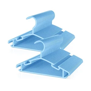 50-Pack Blue Plastic Kids Clothes Hangers for Toddler Infant Child Closet - Picture 1 of 7