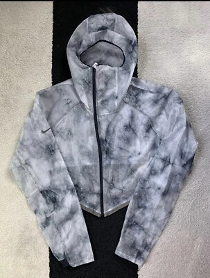 Nike Tech Pack Hooded Running Jacket- White Black Grey- Mens Sz Large BV5679-094 - Image 1 of 4