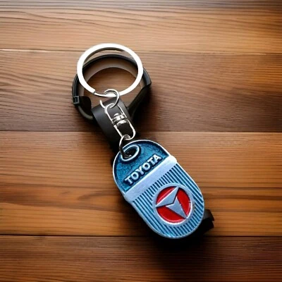 Vintage TOYOTA LOGO Auto Car Key chain 1950-1980 TEQ LOGO (2 side) -D- - Image 1 of 2