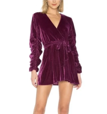 Tularosa Tawney платье размеров X-маленький и средний фиолетовый новый бархат мини - Изображение 1 из 4