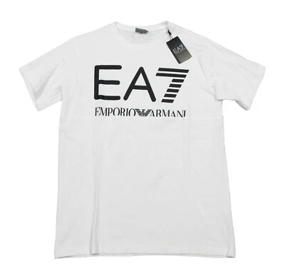 EA7 Emporio Armani Men's White Logo Print Crew-Neck Short Sleeve T-Shirt - Image 1 of 4