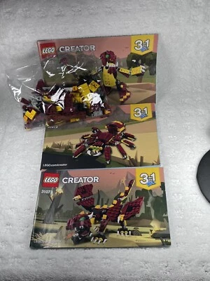 Lego Creator 3in1 Mythical Creatures 31073 - 3 Manuals + 202 Pcs. - Incomplete - Image 1 of 4