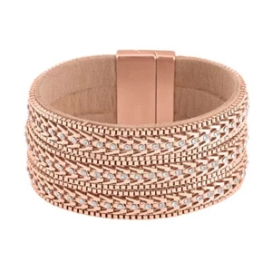 NEU weißes österreichisches Kristallarmband (7,50 Zoll) in Rosetone - atemberaubend - Bild 1 von 6